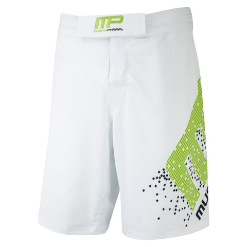 MusclePharm MMA Shorts White - gewoben